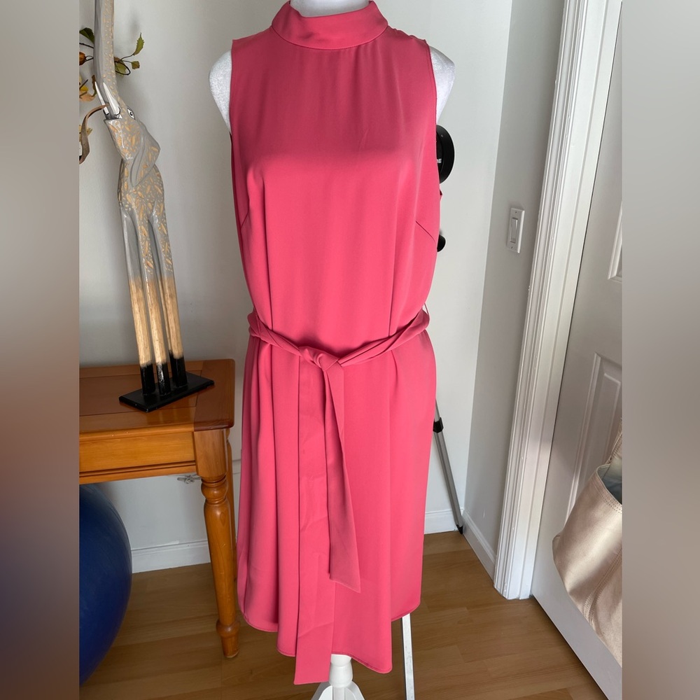Ann Taylor Coral Belted Dress